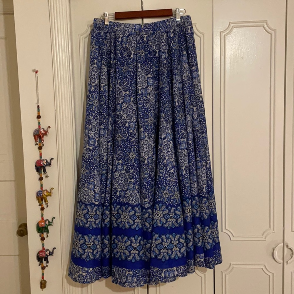 Long blue skirt